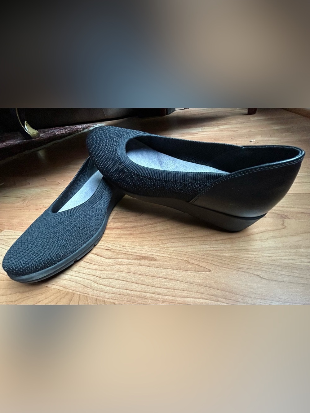 Kim Rogers Black Knit Slip-On Ballet Flats